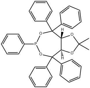 (3AR,8AR)-2,2-二甲基-4,4,6,8,8-五苯基四氢-[1,3]二氧杂环戊并[4,5-E][1,3,2]二氧杂磷杂卓 结构式