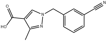 1-(3-cyanobenzyl)-3-methyl-1H-pyrazole-4-carboxylic acid 结构式