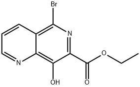 1,6-Naphthyridine-7-carboxylic acid, 5-bromo-8-hydroxy-, ethyl ester 结构式