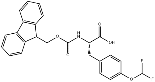 3-[4-(difluoromethoxy)phenyl]-2-({[(9H-fluoren-9-yl)methoxy]carbonyl}amino)propanoic acid 结构式