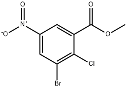 3-溴-2-氯-5-硝基苯甲酸甲酯 结构式