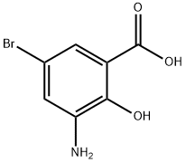 3-氨基-5-溴-2-羟基苯甲酸 结构式