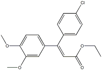 (E)- 3-(4-氯苯基)-3-(3,4-二甲氧基苯基)丙烯酸乙酯 结构式