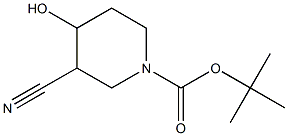 tert-butyl 3-cyano-4-hydroxypiperidine-1-carboxylate 结构式