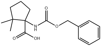 1-(((benzyloxy)carbonyl)amino)-2,2-dimethylcyclopentanecarboxylic acid 结构式