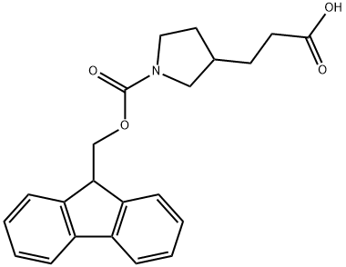 3-(1-[(9H-FLUOREN-9-YLMETHOXY)CARBONYL]PYRROLIDIN-3-YL)PROPANOIC ACID 结构式