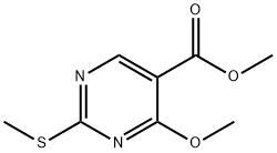 5-Pyrimidinecarboxylic acid, 4-methoxy-2-(methylthio)-, methyl ester 结构式