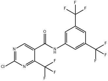 N-[3,5-Bis(trifluoromethyl)phenyl]-2-chloro-4-(trifluoromethyl)-5-pyrimidinecarboxamide 结构式