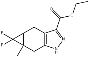 5,5-二氟-5A-甲基-1,4,4A,5,5A,6-六氢环丙烷[F]吲唑-3-羧酸乙酯 结构式