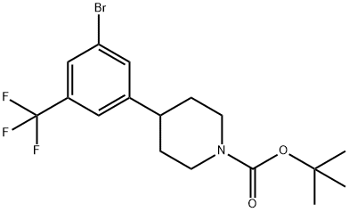3-Trifluoromethyl-5-(N-Boc-piperidin-4-yl)bromobenzene 结构式