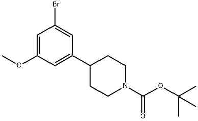 3-Methoxy-5-(N-Boc-piperidin-4-yl)bromobenzene 结构式