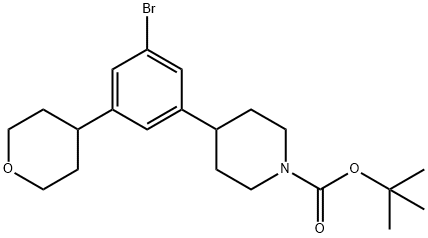 3-(4-Tetrahydropyranyl)-5-(N-Boc-piperidin-4-yl)bromobenzene 结构式