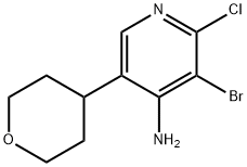 4-Amino-2-chloro-3-bromo-5-(oxan-4-yl)pyridine 结构式