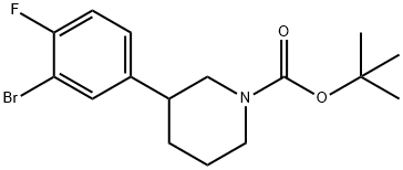 TERT-BUTYL 3-(3-BROMO-4-FLUOROPHENYL)PIPERIDINE-1-CARBOXYLATE 结构式