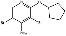 4-Amino-3,5-dibromo-2-(cyclopentoxy)pyridine 结构式