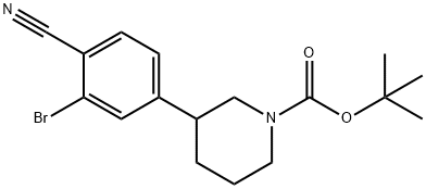 TERT-BUTYL 3-(3-BROMO-4-CYANOPHENYL)PIPERIDINE-1-CARBOXYLATE 结构式