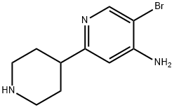 4-Amino-3-bromo-6-(piperidin-4-yl)pyridine 结构式