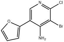 4-Amino-2-chloro-3-bromo-5-(2-furyl)pyridine 结构式