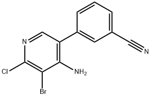 4-Amino-2-chloro-3-bromo-5-(3-cyanophenyl)pyridine 结构式