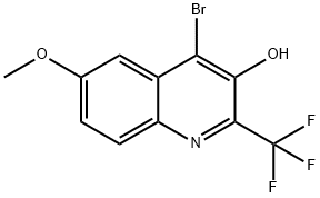 4-bromo-6-methoxy-2-(trifluoromethyl)quinolin-3-ol 结构式