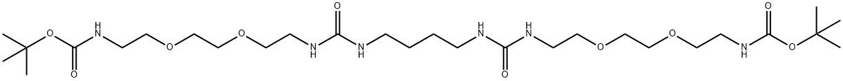 tert-butyl 10,17-dioxo-3,6,21,24-tetraoxa-9,11,16,18-tetraazahexacosane-1,26-diyldicarbamate 结构式