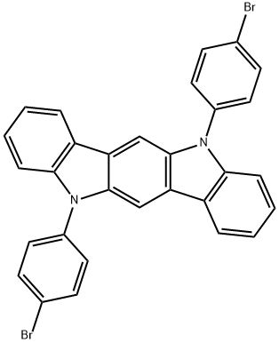 5,11-双(4-溴苯基)-5,11-二氢吲哚并吲哚并[3,2-B]咔唑 结构式