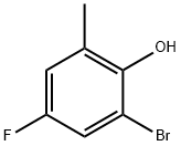 2-溴-4-氟-6-甲基苯酚 结构式