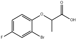 2-(2-溴-4-氟苯氧基)丙酸 结构式