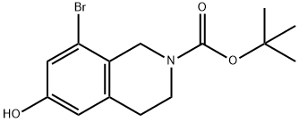 8-溴-6-羟基-3,4-二氢异喹啉-2(1H)-羧酸叔丁酯 结构式
