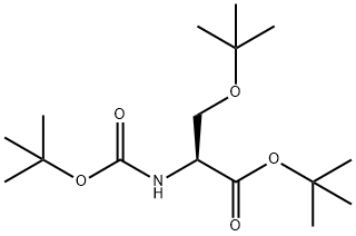 tert-butyl (2S)-3-[(2-methylpropan-2-yl)oxy]-2-[(2-methylpropan-2-yl)oxycarbonylamino]propanoate 结构式