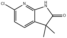 3,3-二甲基-6-氯-7-氮杂吲哚-2-酮 结构式