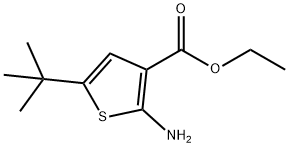 乙基 2-氨基-5-叔-丁基噻吩-3-甲酸基酯 结构式