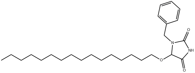 1-benzyl-5-(hexadecyloxy)-2,4-imidazolidinedione 结构式