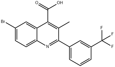 4-Quinolinecarboxylic acid, 6-bromo-3-methyl-2-[3-(trifluoromethyl)phenyl]- 结构式