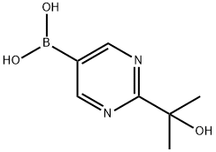 (2-(2-羟基丙烷-2-基)嘧啶-5-基)硼酸 结构式