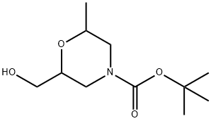 tert-butyl 2-(hydroxymethyl)-6-methylmorpholine-4-carboxylate 结构式