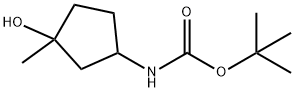 N-(3-羟基-3-甲基-环戊基)氨基甲酸叔丁酯 结构式