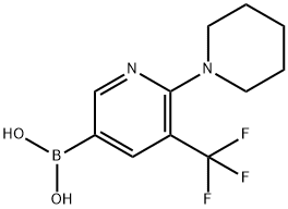 (6-(哌啶-1-基)-5-(三氟甲基)吡啶-3-基)硼酸 结构式