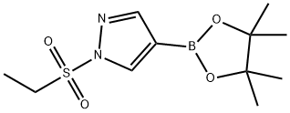 1-(乙基磺酰基)-4-(4,4,5,5-四甲基-1,3,2-二氧硼杂环戊烷-2-基)-1H-吡唑 结构式
