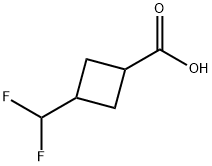 3-(difluoromethyl)cyclobutane-1-carboxylic acid 结构式