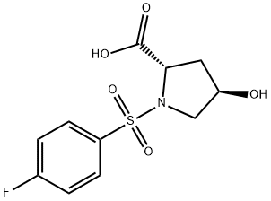 (2S,4R)-1-(4-氟苯磺酰基)-4-羟基吡咯烷-2-羧酸 结构式