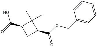 (1R,3S)-3-((苄氧基)羰基)-2,2-二甲基环丁烷-1-羧酸 结构式