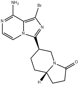 (6R,8AS)-6-(8-氨基-1-溴咪唑并[1,5-A]吡嗪-3-基)六氢中氮-3(2H)-酮 结构式