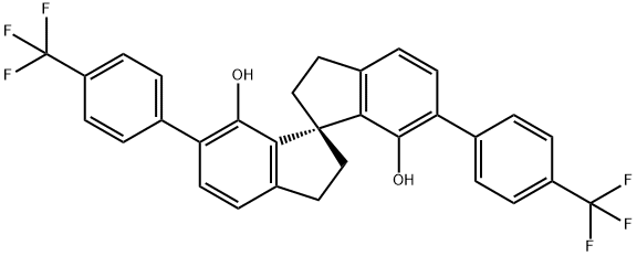 (S)-2,2',3,3'-TETRAHYDRO-6,6'-BIS[4-(TRIFLUOROMETHYL)PHENYL]-1,1'-SPIROBI[1H-INDENE]-7,7'-DIOL 结构式