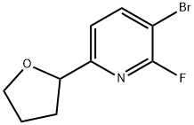 3-Bromo-2-fluoro-6-(oxolan-2-yl)pyridine 结构式