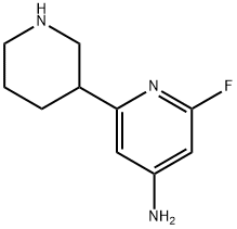 4-Amino-2-fluoro-6-(piperidin-3-yl)pyridine 结构式
