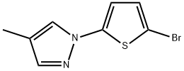 2-Bromo-5-(4-methyl-1H-pyrazol-1-yl)thiophene 结构式