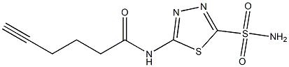 N-(5-sulfamoyl-1,3,4-thiadiazol-2-yl)hex-5-ynamide 结构式