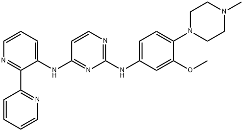 N4-([2,2-bipyridin]-3-yl)-N2-(3-methoxy-4-(4-methylpiperazin-1-yl)phenyl)pyrimidine-2,4-diamine 结构式