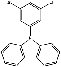 9-(3-Bromo-5-chlorophenyl)-9H-carbazole 结构式